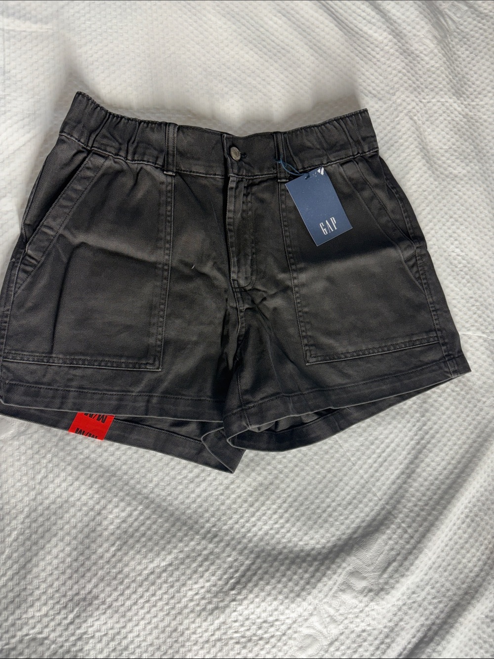 GAP Black High-Waist Utility Shorts